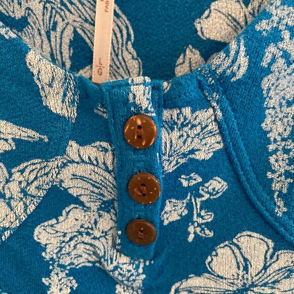 NWT Free People Cerulean Combo Shirt Size Large - Picture 4 of 8